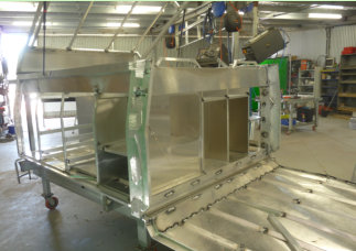Early stages of slide-on camper production.