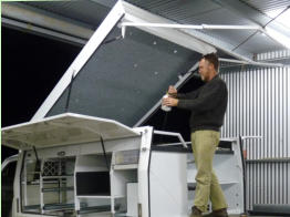 One of our Tailgate Campers in production.